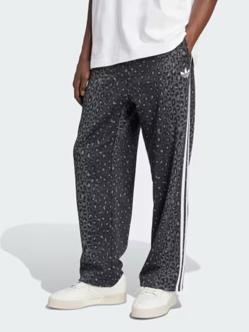 Adidas Firebird Loose Leopard Track Pants JV7582 Grey/Black Men's Size XL New